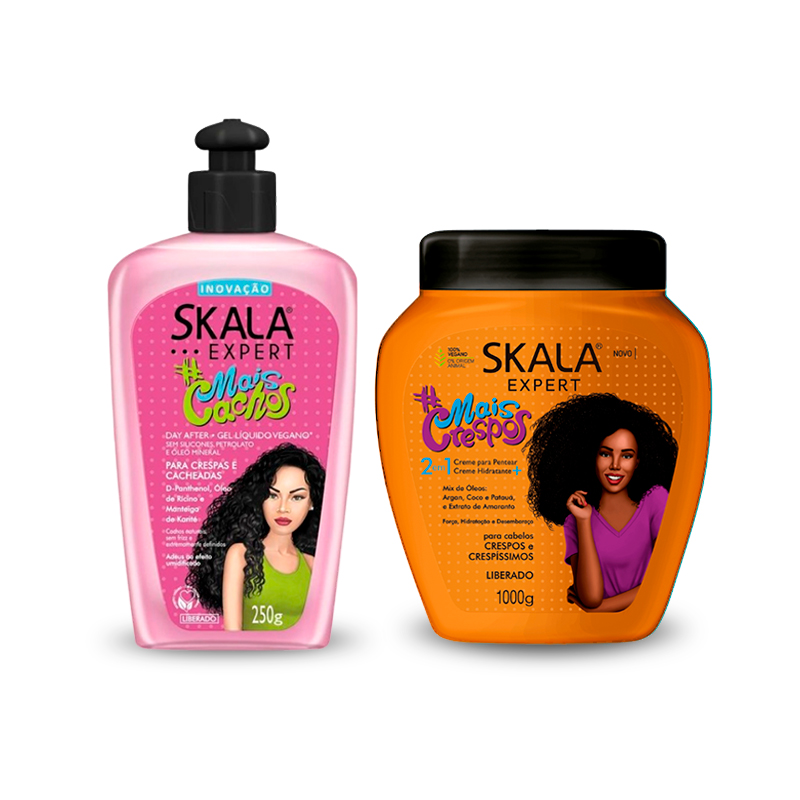 Pack Skala Mais Crespos 1kg 1 Gel Mais Cachos 250gr