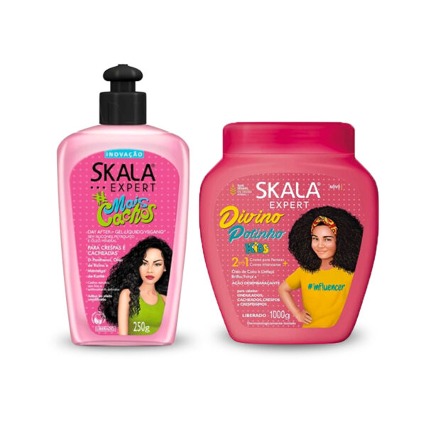 Pack Skala Divino Potinho Kids 1kg + 1 Gel Mais Cachos Skala 250gr