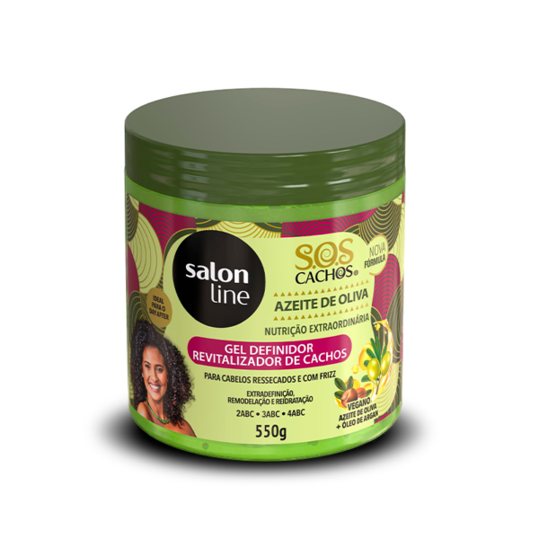 Gel Definidor Rizos Revitalizantes Aceite de Oliva  550gr - SALON LINE.