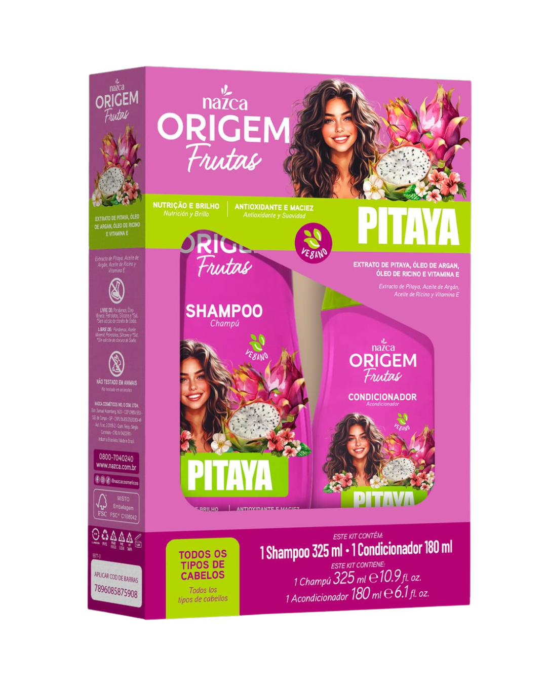 Kit Shampoo + Acondicionador Origem Frutas Pitaya