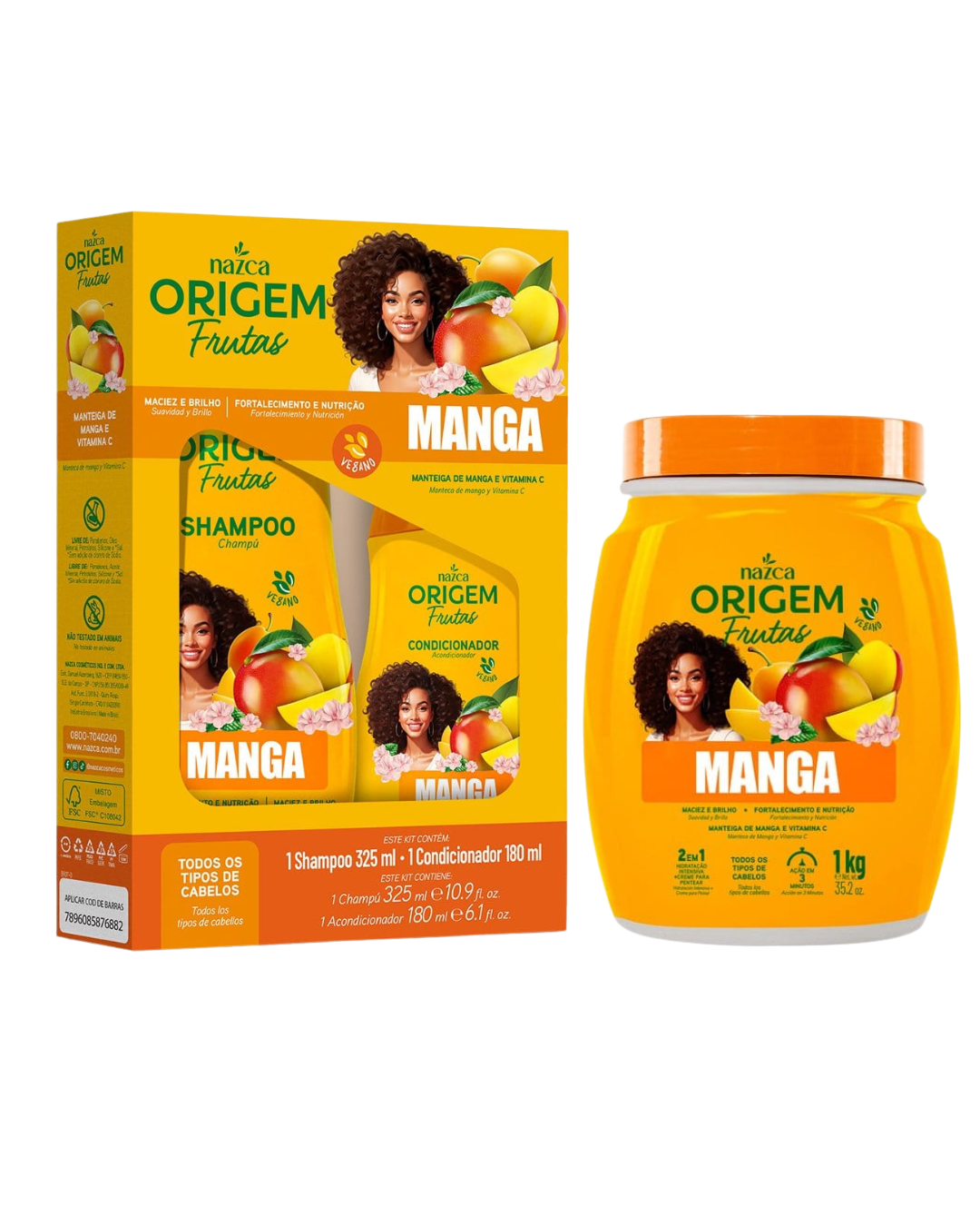 Pack Completo Origem Frutas Mango | Rutina de Nutrición, Hidratación y Brillo