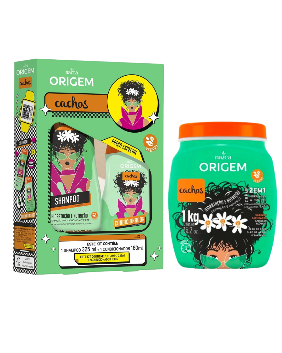 Pack Completo Origem Cachos | Rutina de Nutrición, Definición e Hidratación