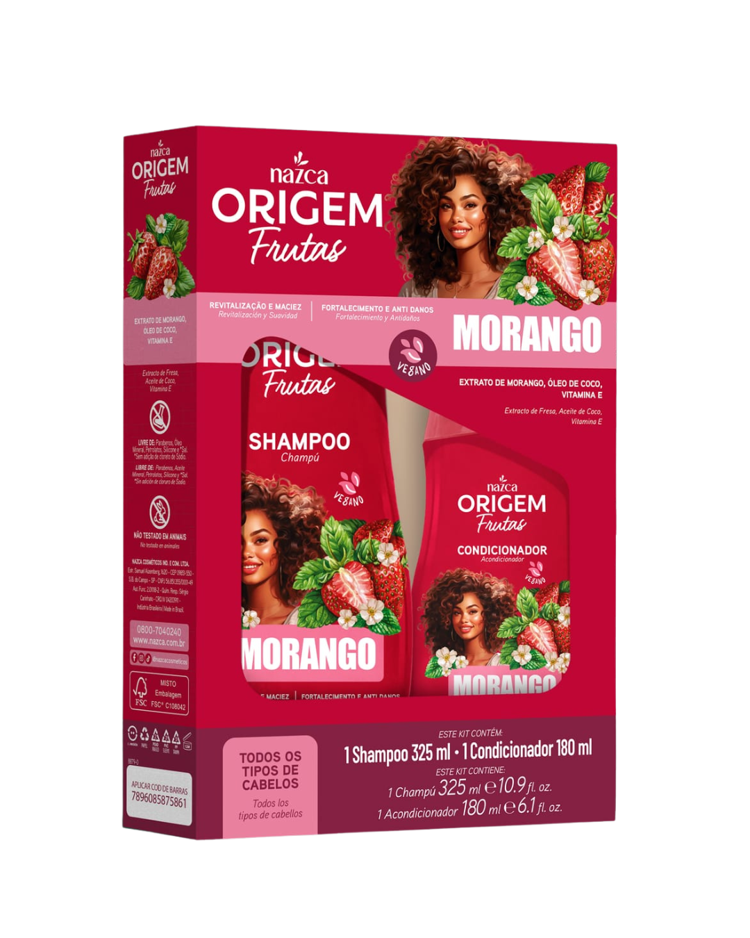 Kit Shampoo + Acondicionador Origem Frutas Fresa