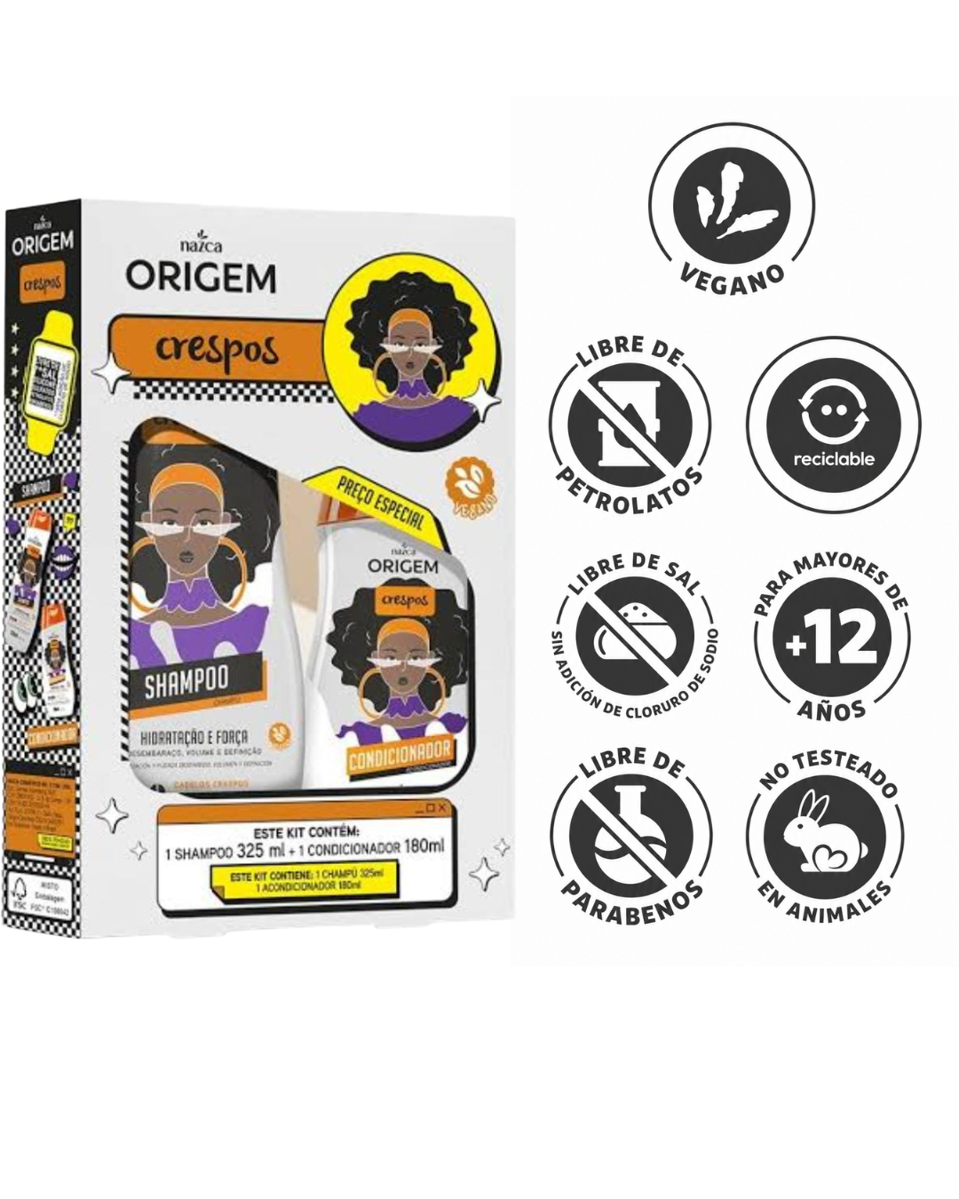 Kit Shampoo + Acondicionador - Origem Crespos - Imagen 2