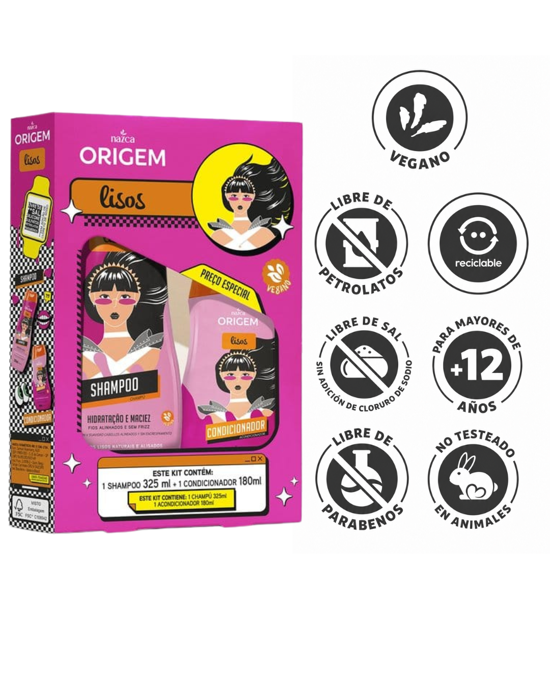 Kit Shampoo + Acondicionador - Origem Lisos - Imagen 2