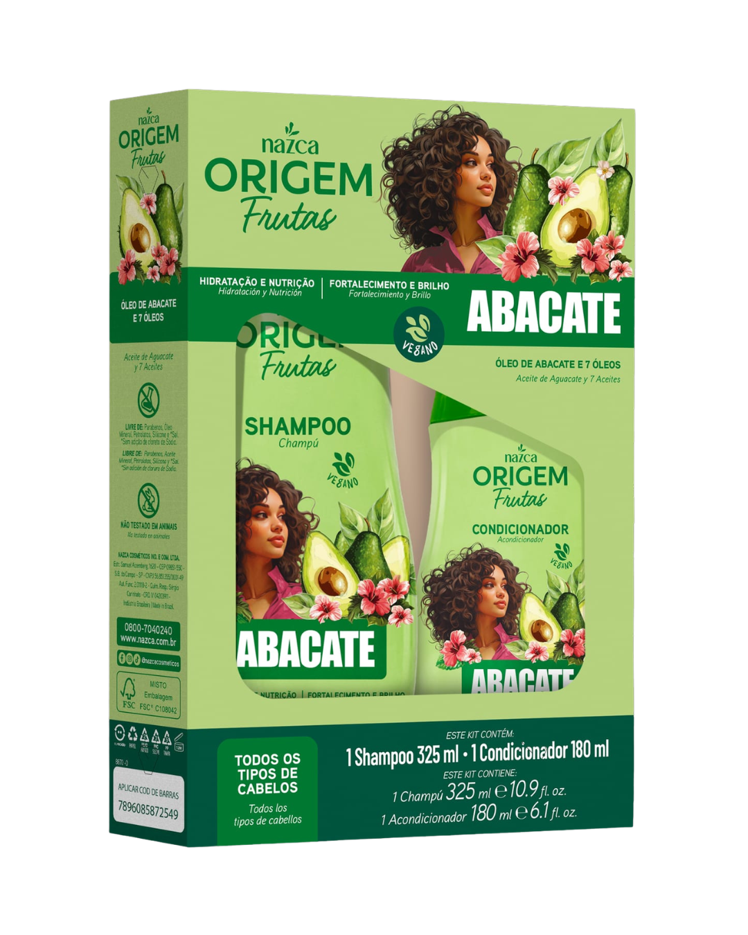 Kit Shampoo + Acondicionador Origem Frutas Aguacate