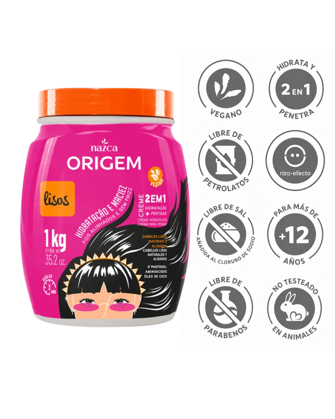 CREMA HIDRATANTE ORIGEM 2 EN 1 - LISOS 1KG - Imagen 2
